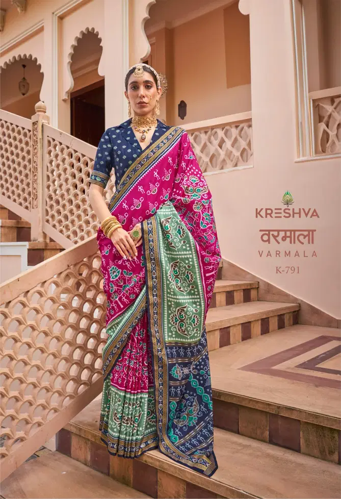 Varmala By Kreshva Mercerized Sigma Silk Saree Wholesalers In Delhi